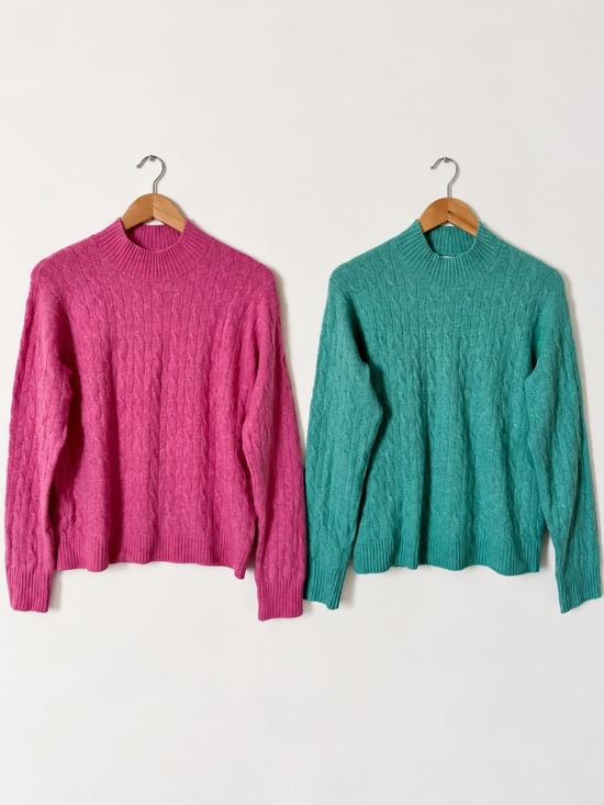 J. Crew Factory Sweaters - J.Crew Factory Extra Soft Cable Knit Sweaters Bundle of 2 Size M
